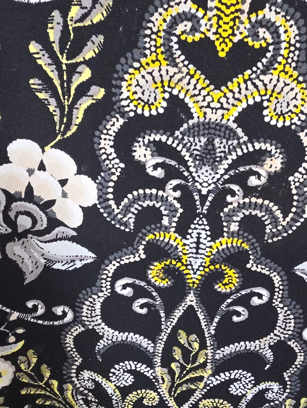 Susan Graver Black Long Sleeve Top with White and Yellow Floral Embroidery - Picture 3 of 10